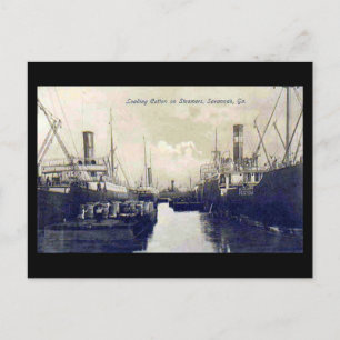 Alte Postkarte, Baumwolle beladen, Savannah, Georg Postkarte