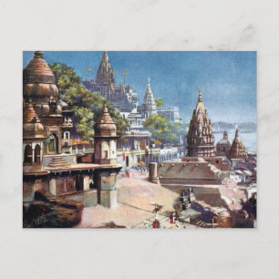 Alte Postkarte - Benares (Varanasi), Indien