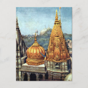 Alte Postkarte - Benares (Varanasi), Indien