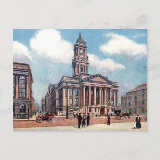 Alte Postkarte - Birkenhead Rathaus (Vorderseite)