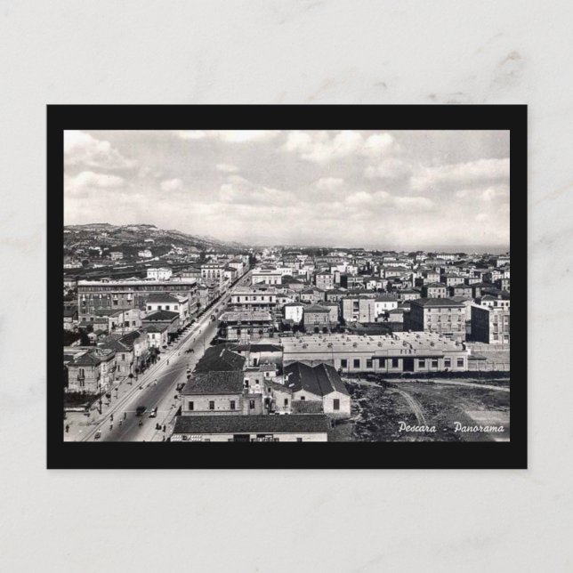 Alte Postkarte - Blick auf Pescara (Vorderseite)
