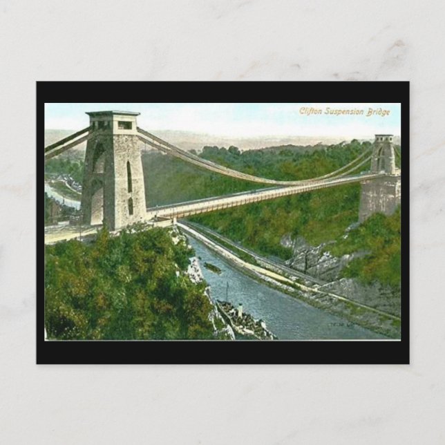Alte Postkarte - Bristol, Clifton Hängebrücke (Vorderseite)