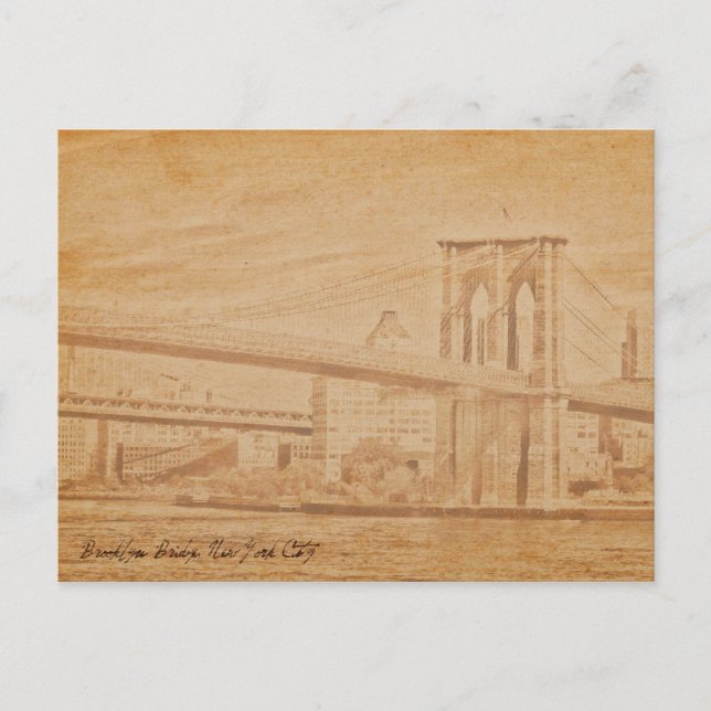 alte Postkarte Brooklyn Bridge (Vorderseite)