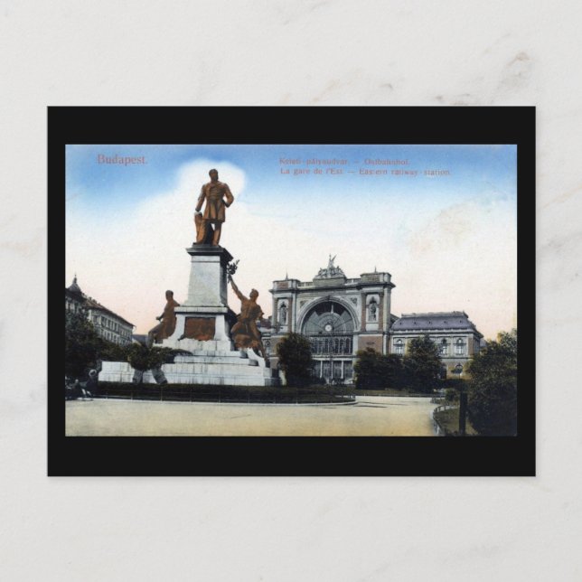 Alte Postkarte - Budapest Ostbahnhof (Vorderseite)