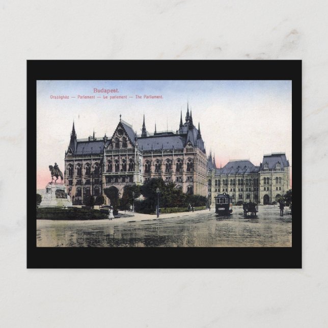 Alte Postkarte - Budapest, Parlament 1913 (Vorderseite)