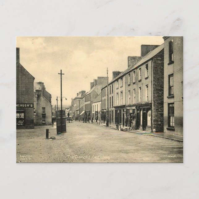 Alte Postkarte - Castlederg, Grafschaft Tyrone (Vorderseite)