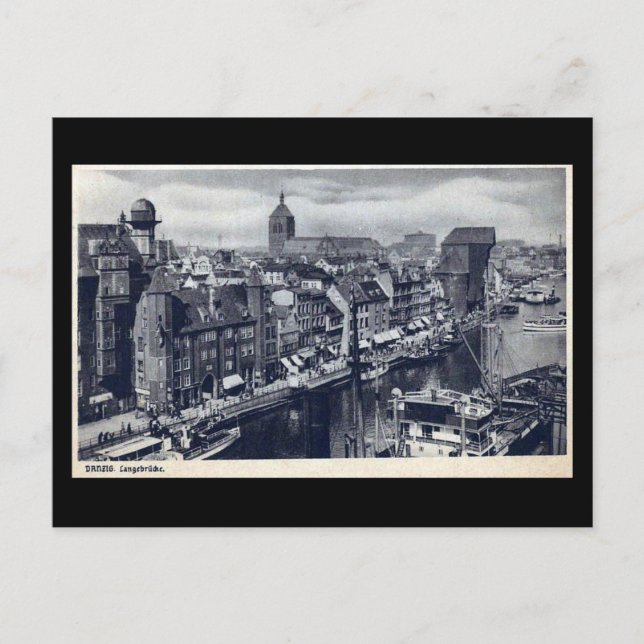 Alte Postkarte, Danzig/Danzig - Langebrucke Postkarte (Vorderseite)
