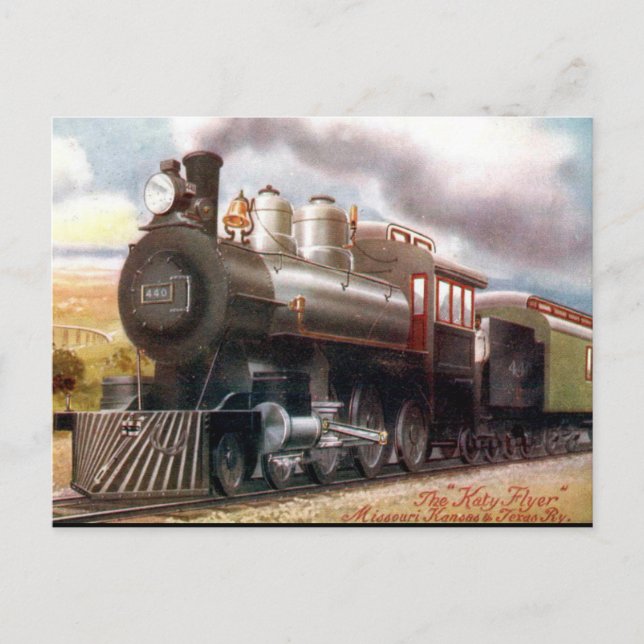 Alte Postkarte - Der "Katy Flyer". (Vorderseite)