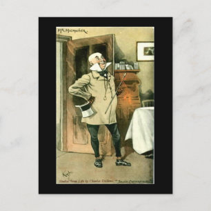 Alte Postkarte, Dickens, Copperfield, Herr Micawbe Postkarte