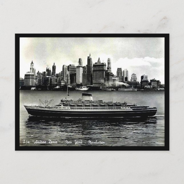 Alte Postkarte - Die "Andrea Doria". (Vorderseite)