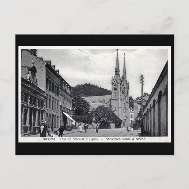 Alte Postkarte - Diekirch, Luxemburg (Vorderseite)