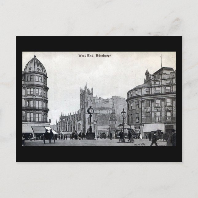 Alte Postkarte, Edinburgh, West End Postkarte (Vorderseite)