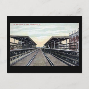 Alte Postkarte - erhöht RR, Philadelphia PA