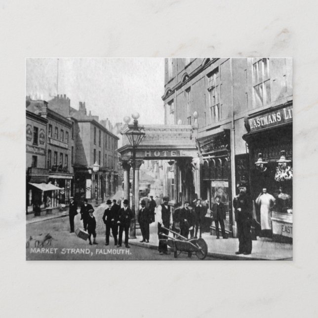 Alte Postkarte - Falmouth, Cornwall (Vorderseite)