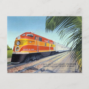 Alte Postkarte - Florida E Küstenbahn Streamliner