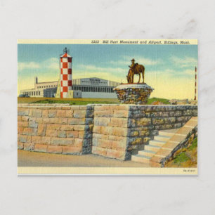 Alte Postkarte - Flughafen, Billard, Montana