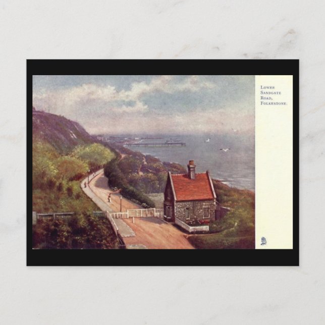 Alte Postkarte - Folkestone, Kent. (Vorderseite)
