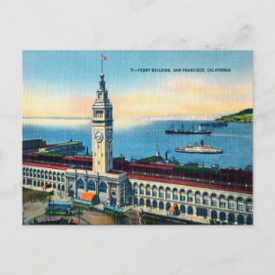 Alte Postkarte - Gebäude der Fähre, San Francisco