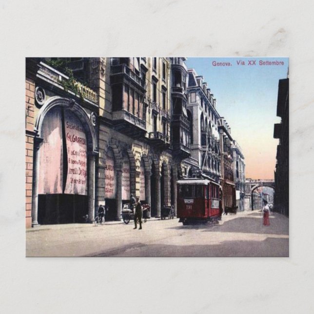 Alte Postkarte - Genua, Italien (Vorderseite)