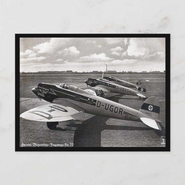 Alte Postkarte - Heinkel He-70er. (Vorderseite)