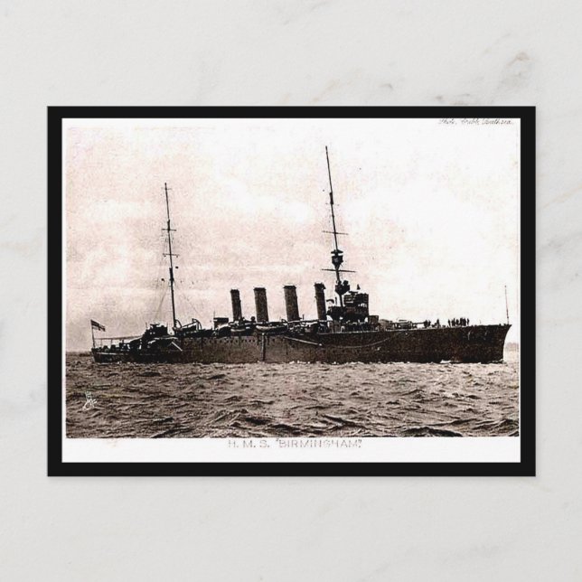 Alte Postkarte - HMS Birmingham (Vorderseite)