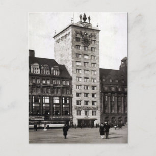Alte Postkarte - Hochhaus, Leipzig