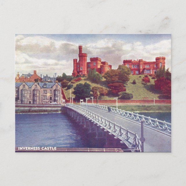 Alte Postkarte - Inverness-Schloss, Schottland (Vorderseite)