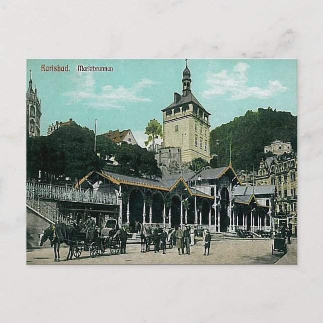 Alte Postkarte - Karlsbad, Tschetschenien. (Vorderseite)