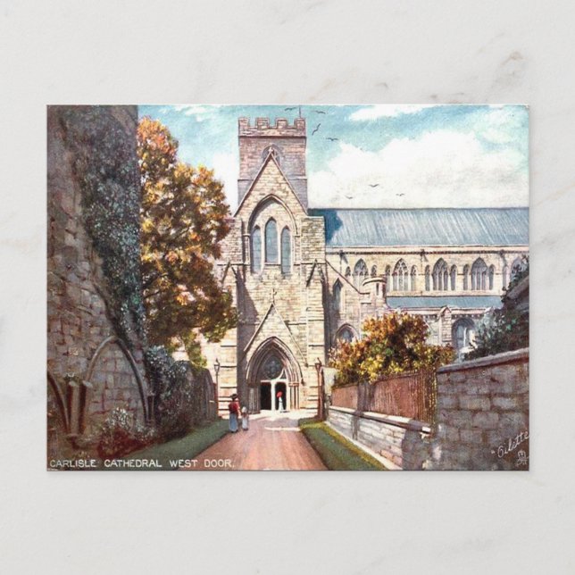 Alte Postkarte - Kathedrale Carlisle (Vorderseite)