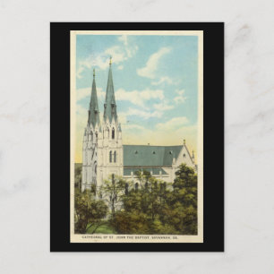 Alte Postkarte, Kathedrale, Savannah, Georgien Postkarte