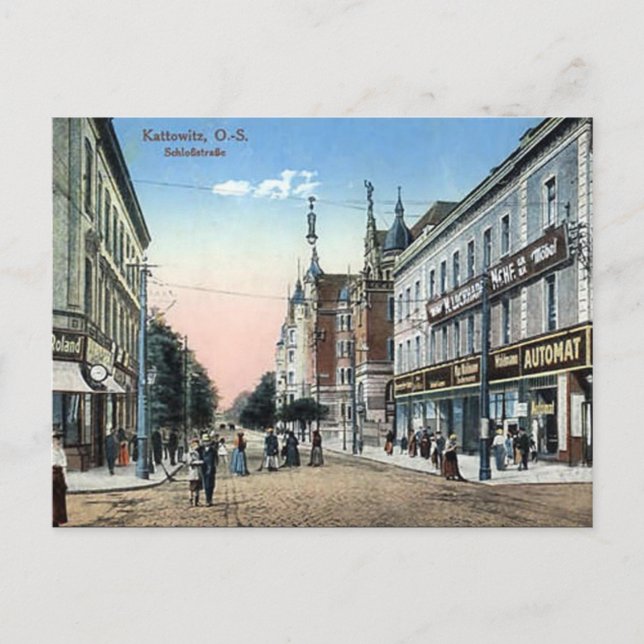 Alte Postkarte - Katowice, Polen (Vorderseite)