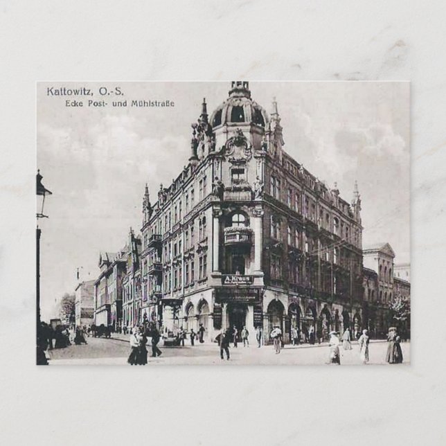 Alte Postkarte - Katowice, Polen (Vorderseite)