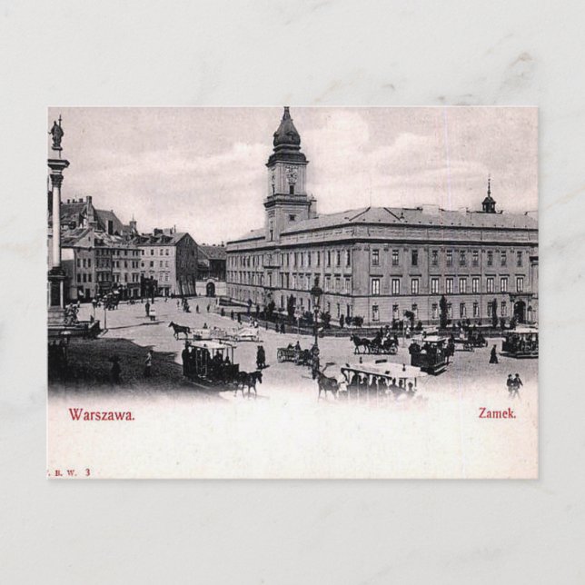 Alte Postkarte - Königliche Burg, Warschau, Polen (Vorderseite)