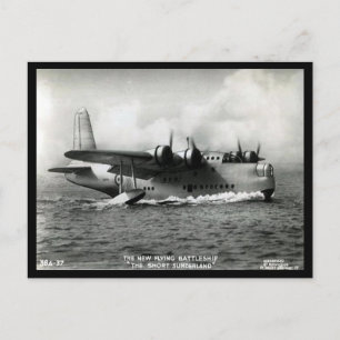 Alte Postkarte - Kurzes Sunderland Flying Boat