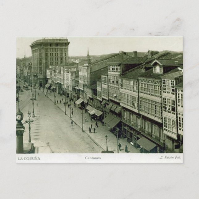 Alte Postkarte - La Coruna, Spanien (Vorderseite)