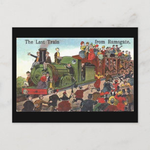 Alte Postkarte - Letzter Zug von Ramsgate aus