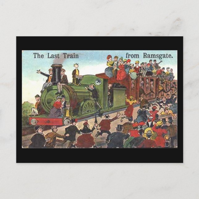 Alte Postkarte - Letzter Zug von Ramsgate aus (Vorderseite)