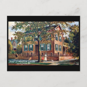 Alte Postkarte - Lincoln's House, Springfield, Ill