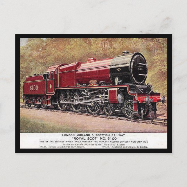 Alte Postkarte - LMS Motor 6100 "Royal Schotte" (Vorderseite)