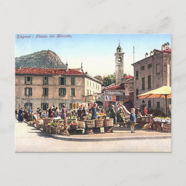 Alte Postkarte - Lugano, Schweiz (Vorderseite)