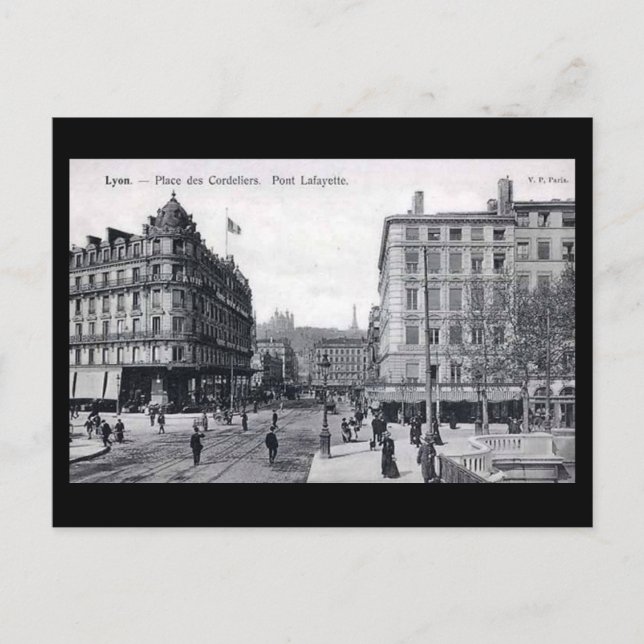 Alte Postkarte - Lyon, Place des Cordeliers (Vorderseite)