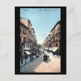 Alte Postkarte - Malaga, Spanien.