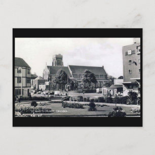 Alte Postkarte - Marienkirche, Swansea.