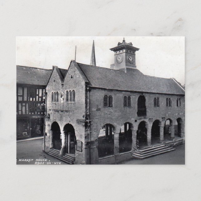 Alte Postkarte - Markthaus, Ross-on-Wye (Vorderseite)