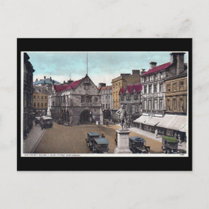 Alte Postkarte - Marktplatz, Shrewsbury