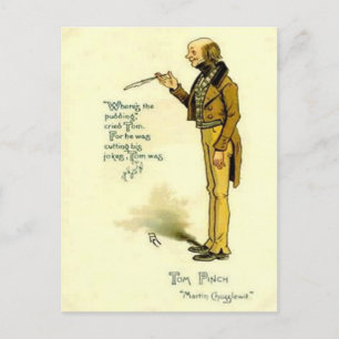 Alte Postkarte - "Martin Chuzzlewit" von Dickens
