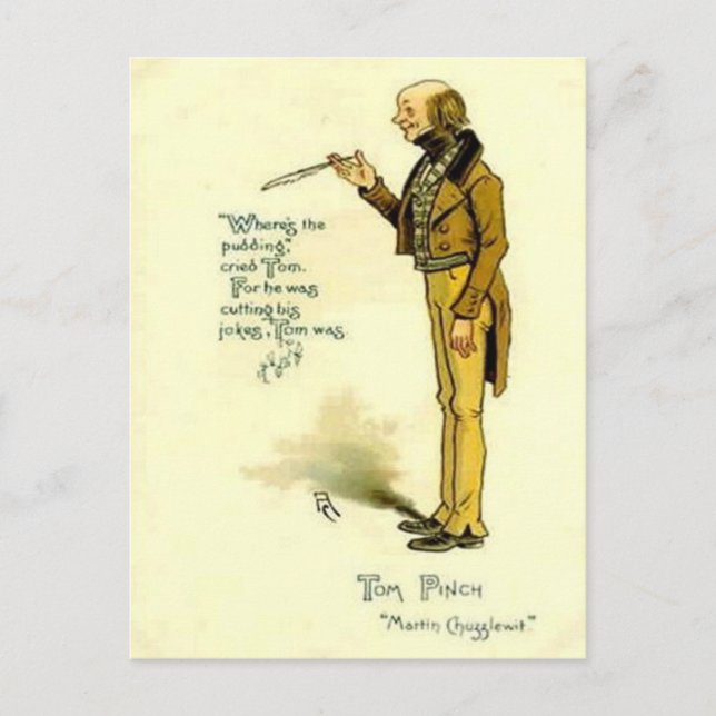 Alte Postkarte - "Martin Chuzzlewit" von Dickens (Vorderseite)