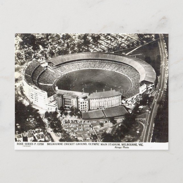 Alte Postkarte - Melbourne Cricket Ground (Vorderseite)