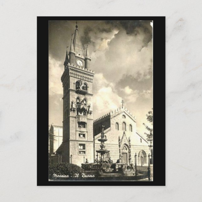 Alte Postkarte - Messina, Kathedrale (Vorderseite)
