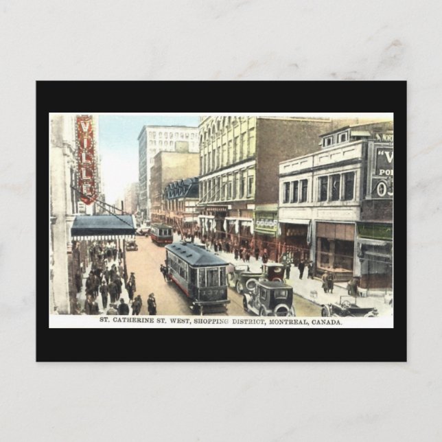 Alte Postkarte, Montreal, St Catherine Street Postkarte (Vorderseite)
